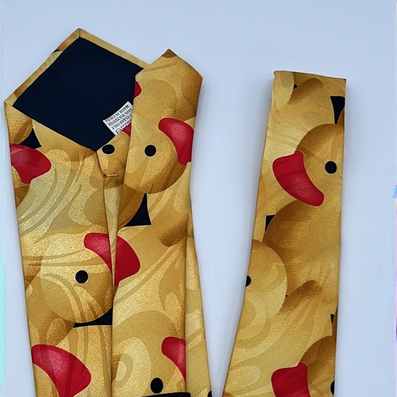 Steven Harris Tie Rubber Duck Yellow red Hand Made - Picture 6 of 6